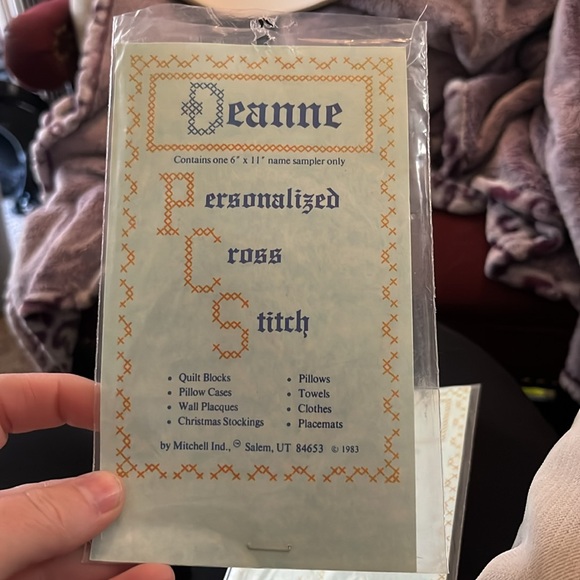 New, Set of 5, Cross Stitch Name Patterns, Deanne, Diane, Donna, Jean, Joan - Picture 4 of 7